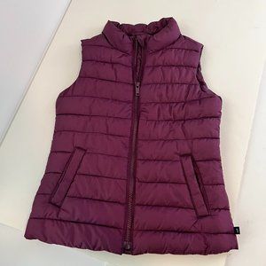 GAP Girl Small Vest Puffer Purple Cold Control Water Resistant Fabric Zippered